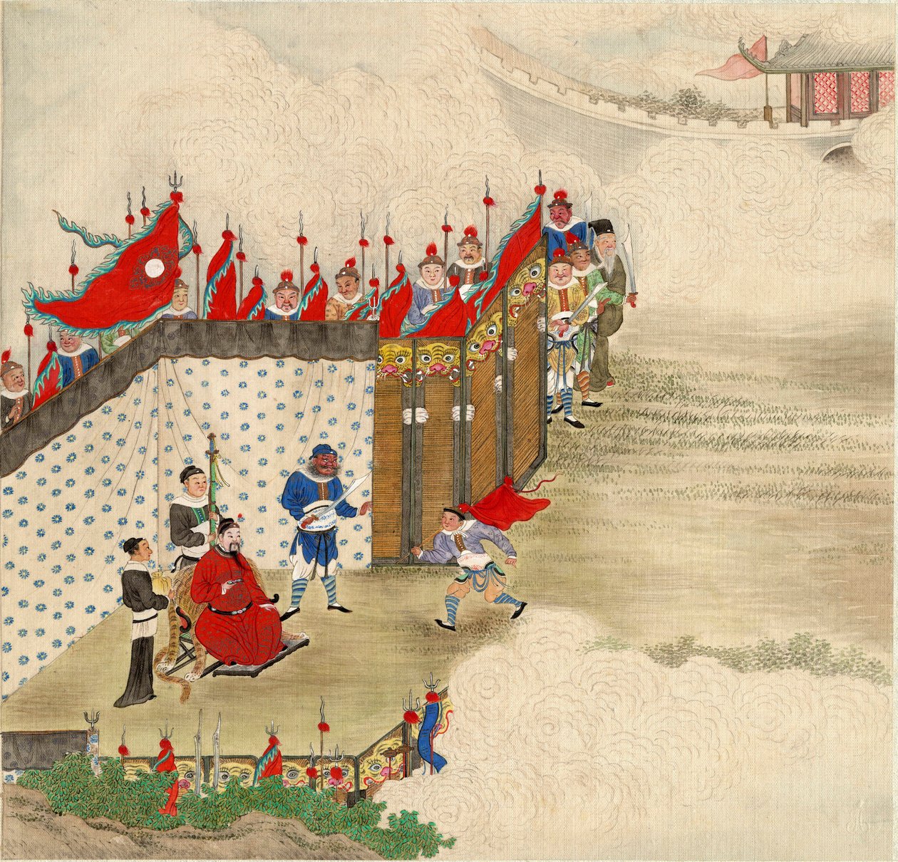 Art chinois : un prince chinois recevant un messager - School Chinese