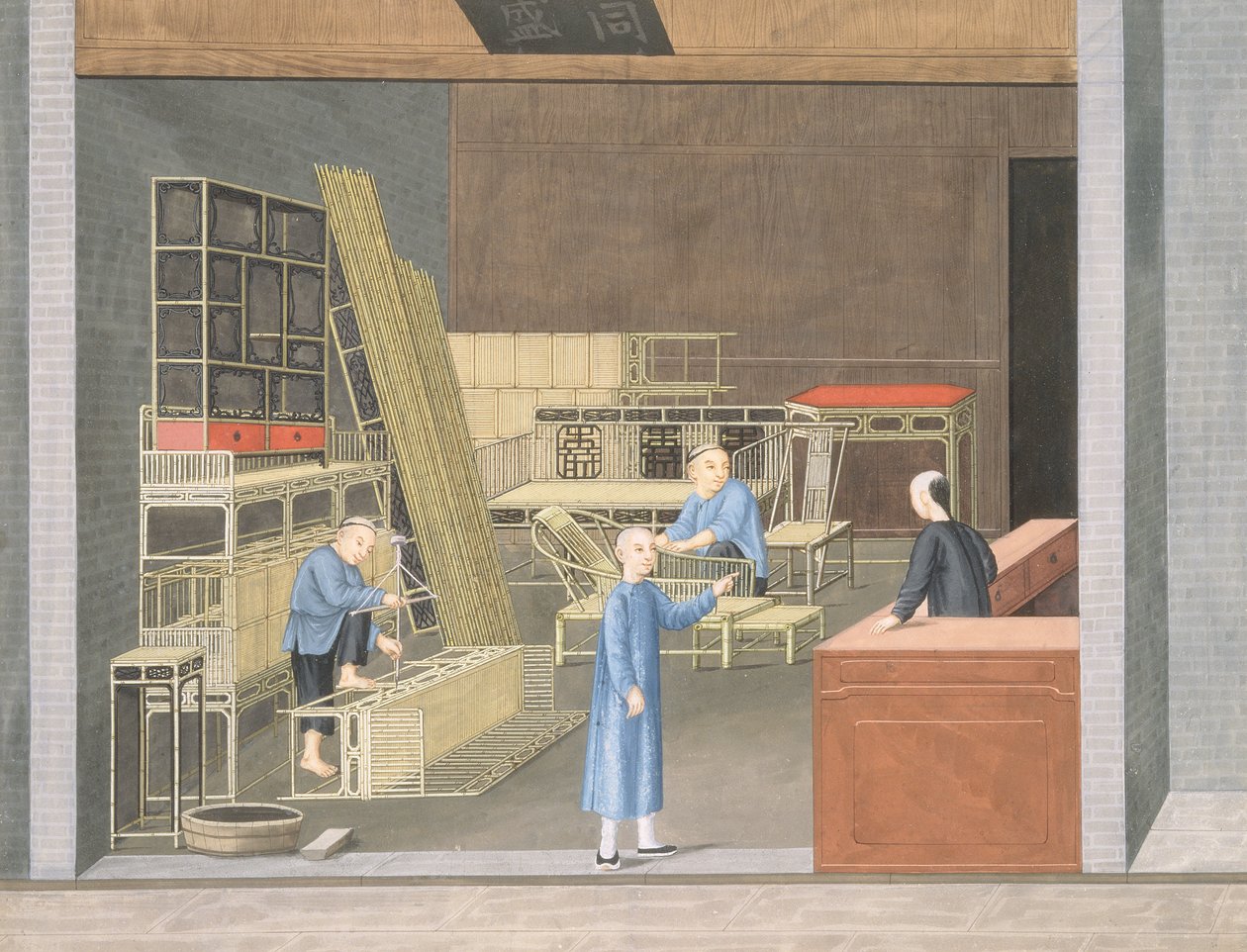 Bamboo Furniture Shop (gouache et aquarelle sur papier) - School Chinese