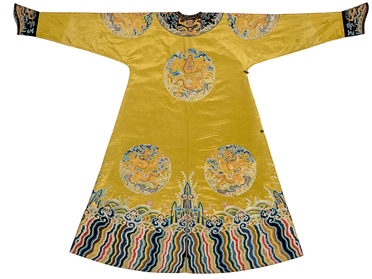 Robe de dragon brodée Qiu Xiangse, Longpao, début du XVIIIe siècle - School Chinese