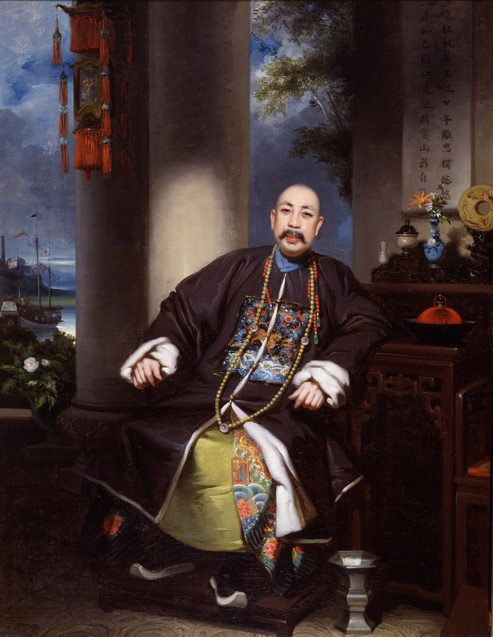 Portrait de Mouqua, Lamqua, vers 1840 (huile sur toile) - School Chinese