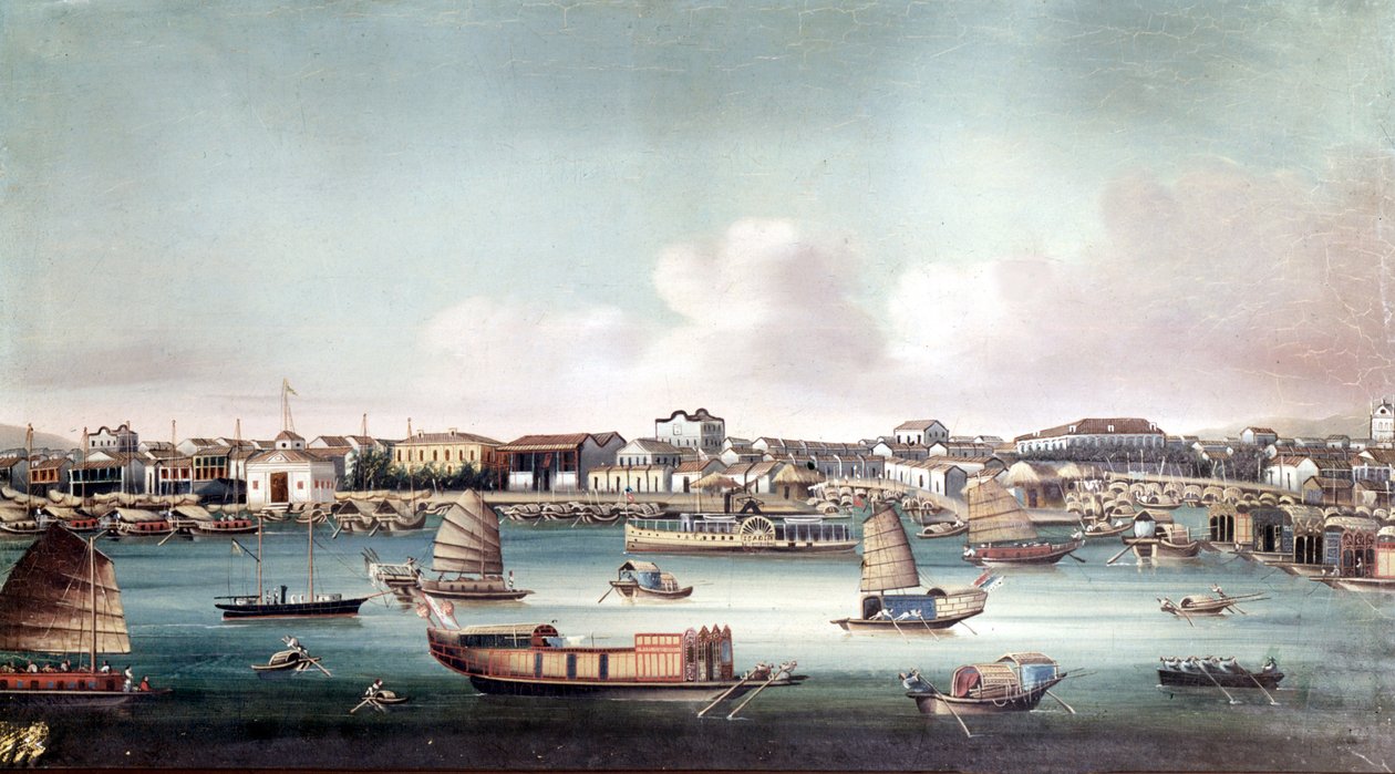 Le port de Canton (Chine) vers le milieu du 19ème siècle. - School Chinese