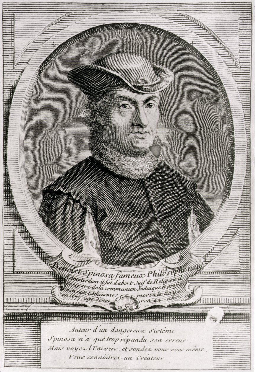 Portrait de Baruch ou Benedict Spinoza (1632-77), philosophe néerlandais (gravure) - School Dutch