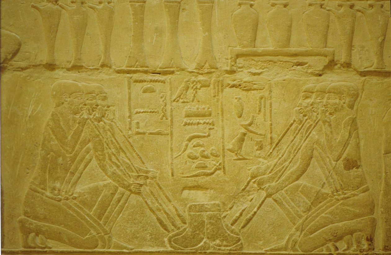 Égypte ancienne, sculpture murale, bijoutiers fondant de l