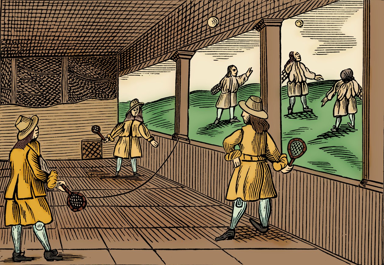 Une partie de tennis, tirée de "Orbis Pictus" de John Amos - School English