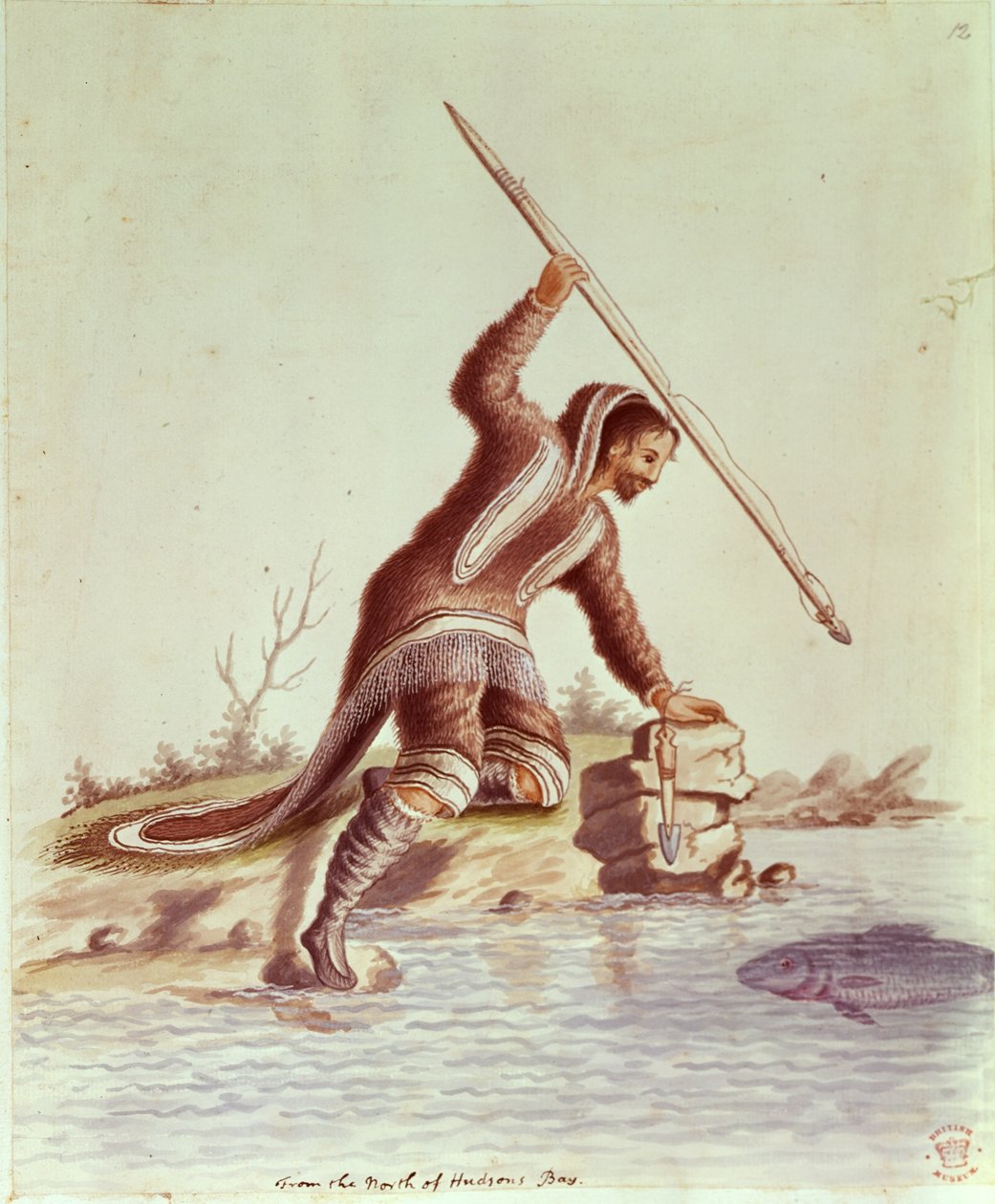 Inuit harponnant des poissons - School English