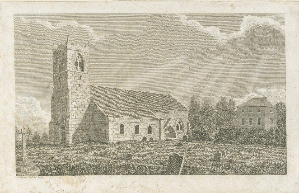 Église de Blymhill : gravure - School English