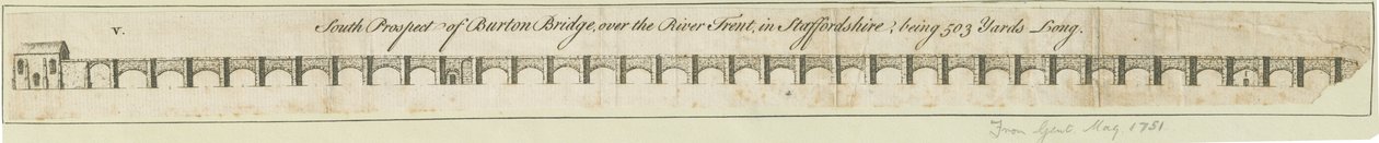 Pont et ville de Burton-upon-Trent (gravure) - School English