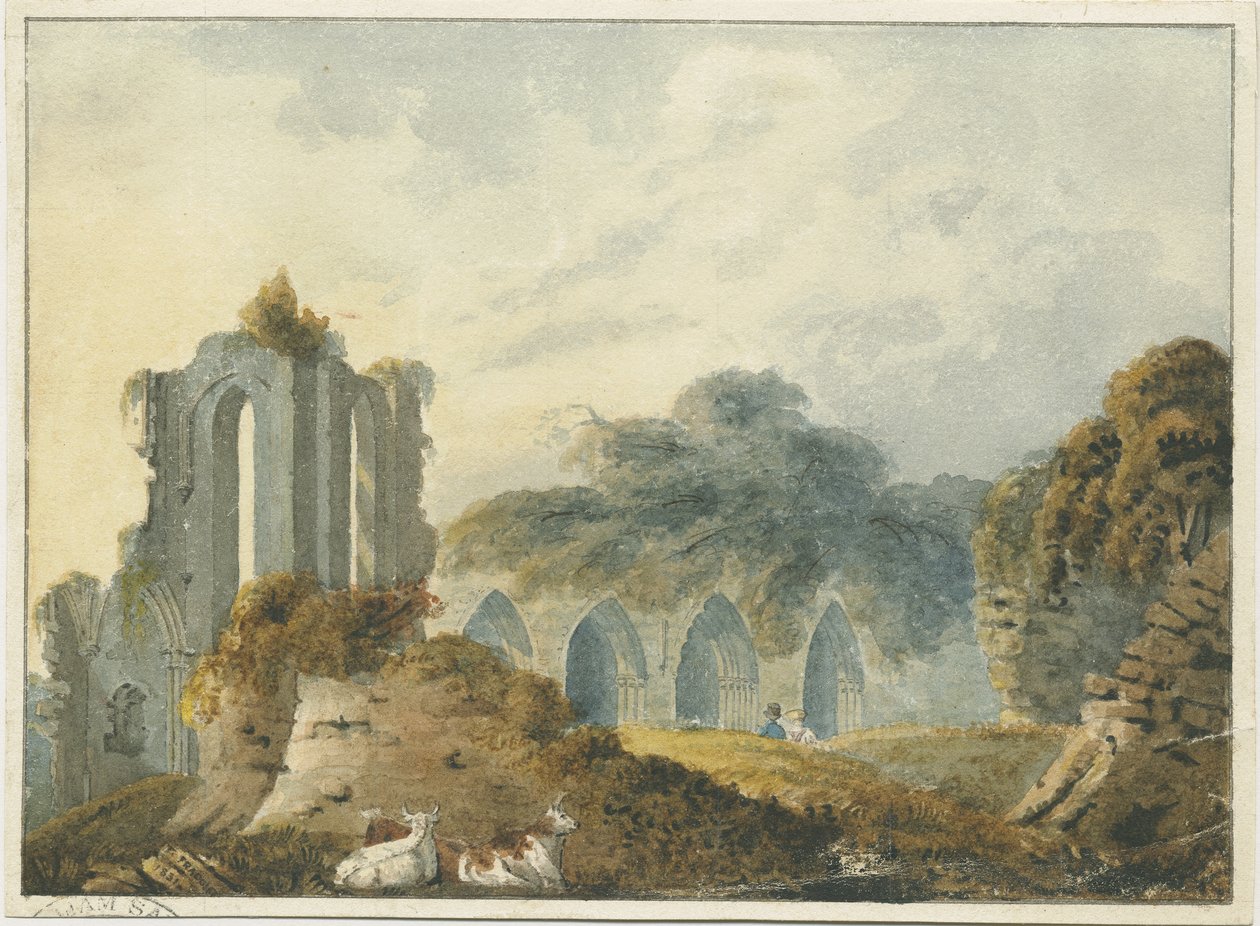 Abbaye de Croxden : aquarelle - School English