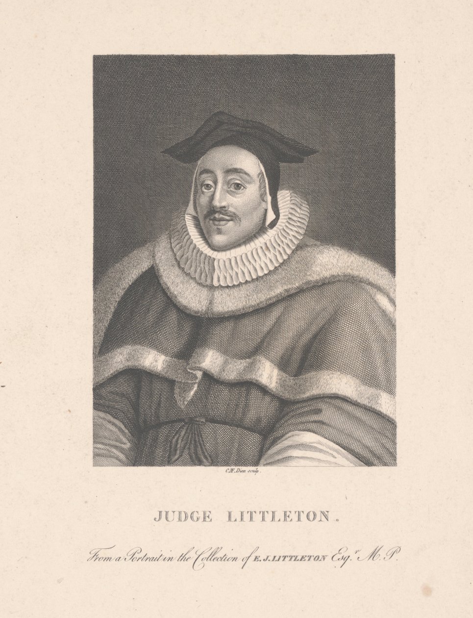 Juge Littleton, gravé par C. M. Dien (gravure) - School English