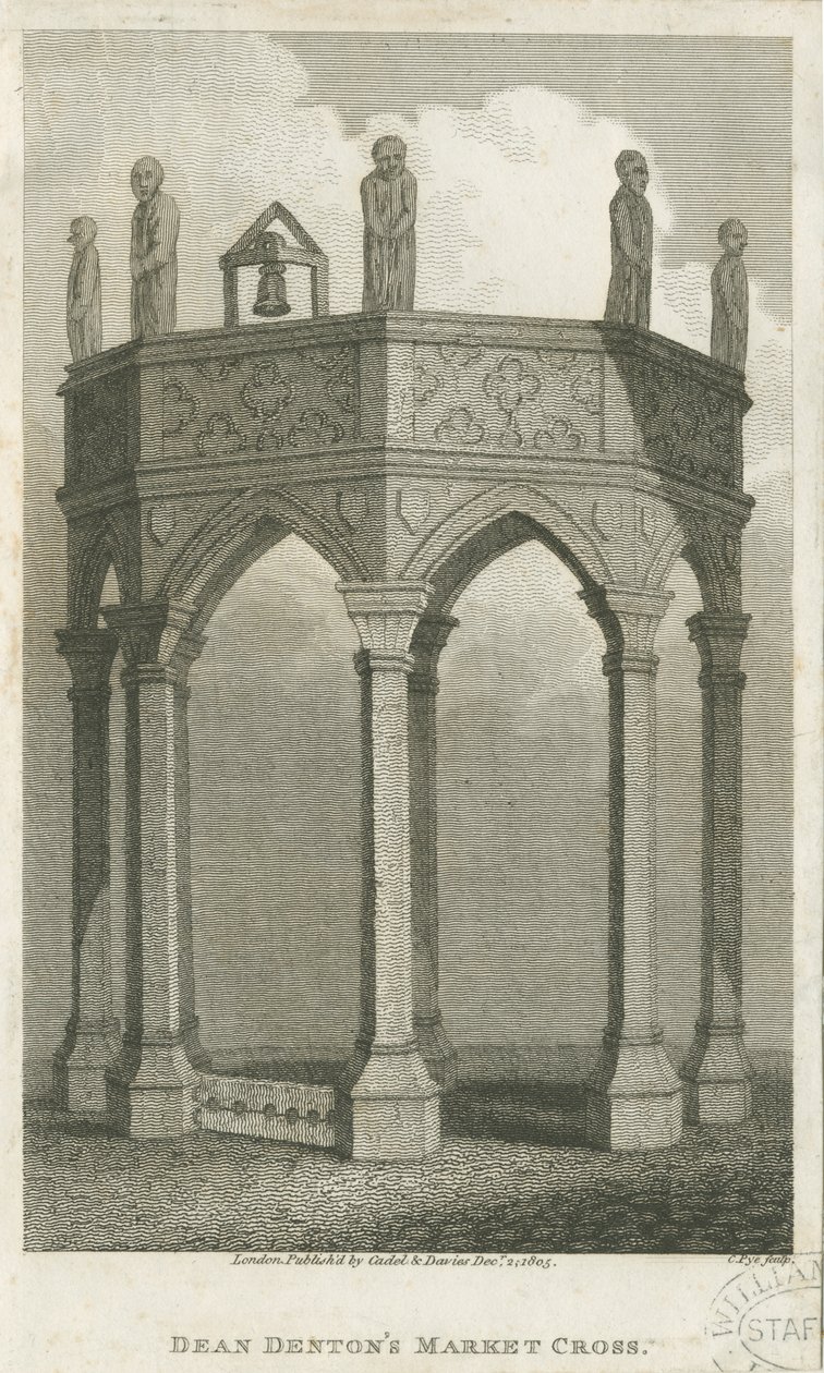 Lichfield - Place du Marché : gravure, nd [c 1805] (impression) - School English