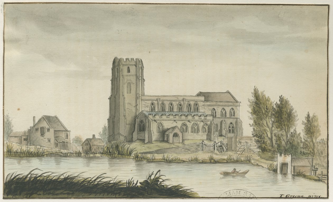 Lichfield - Église Saint-Chad: aquarelle, nd [? 18e siècle] - School English