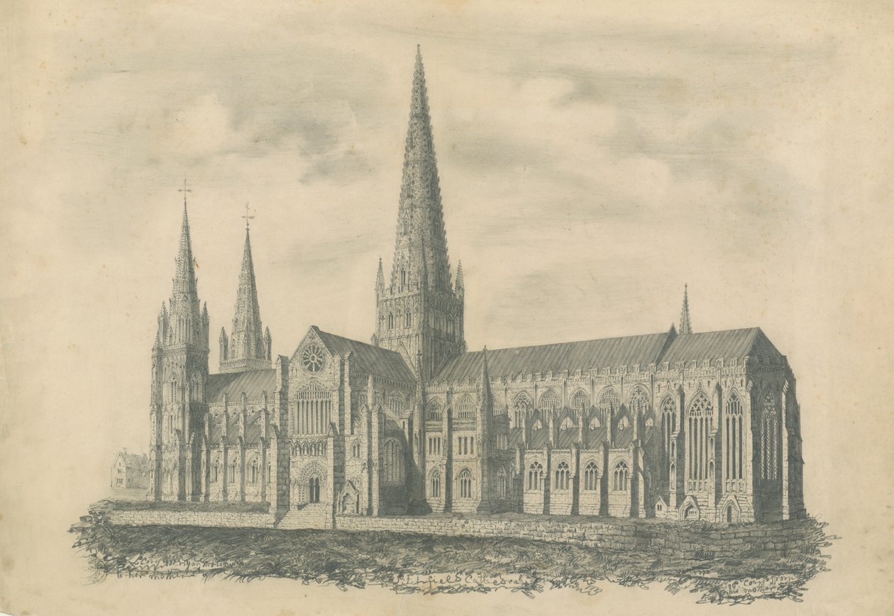 Cathédrale de Lichfield - Vue sud-est - School English