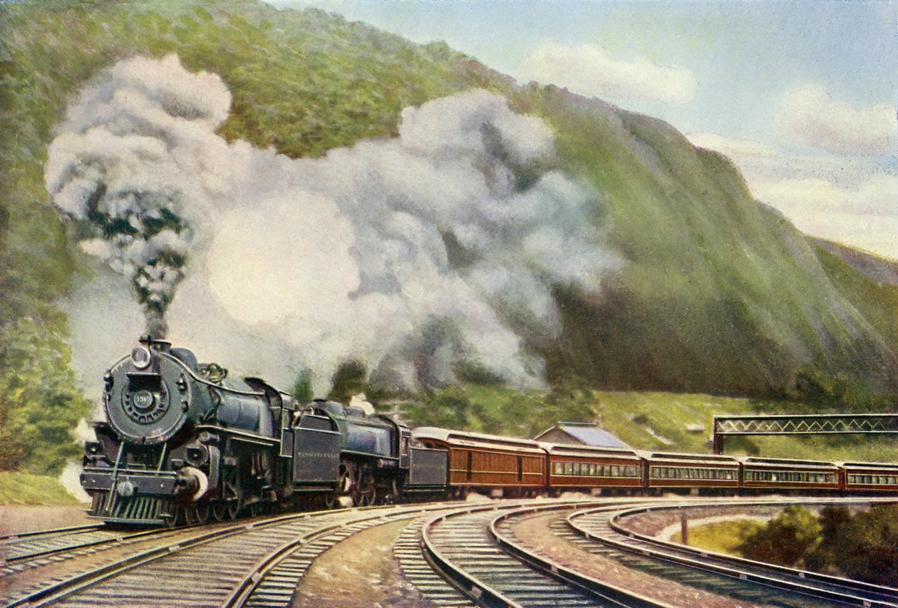 New York to Chicago Express, tiré de "The Wonder Book of Railways" de Harry Golding (impression) - School English