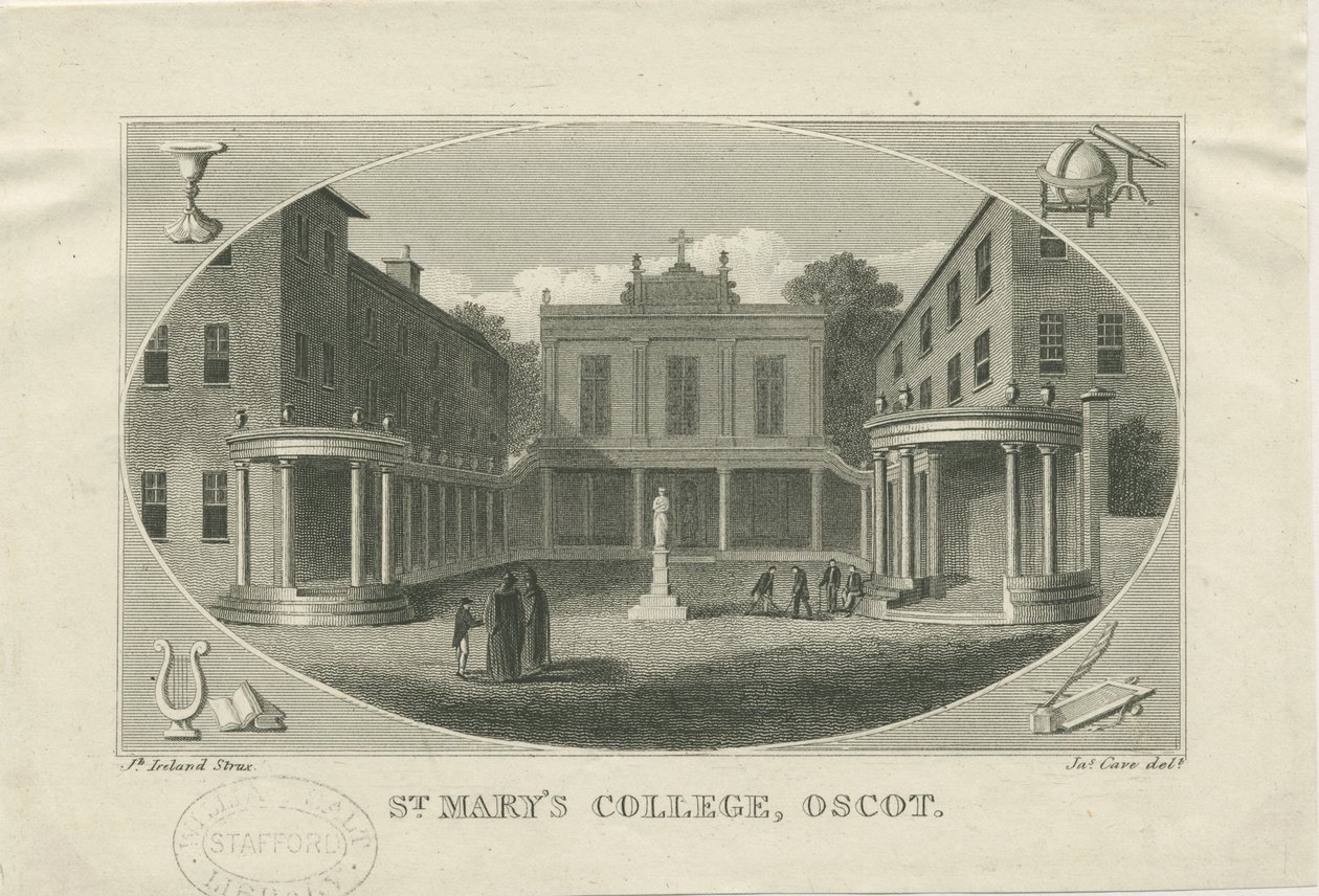 Oscott - Collège St. Mary : gravure sur acier, nd [?19e siècle] (impression) - School English