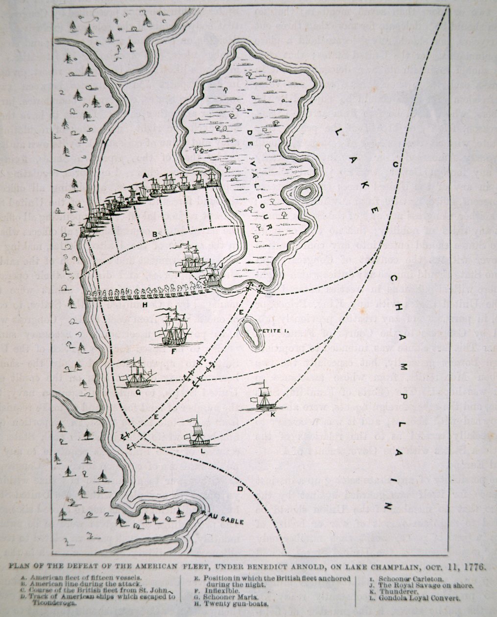 Plan de la défaite de la flotte américaine sur le lac Champlain - School English