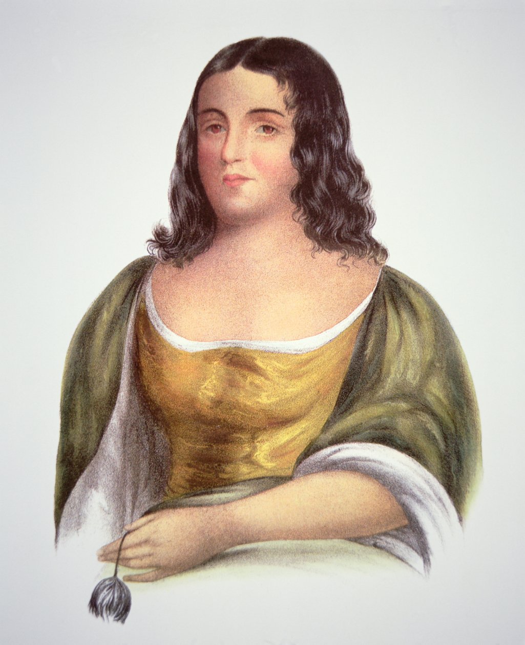 Pocahontas (c.1595-1617) (lithographie en couleur) - School English