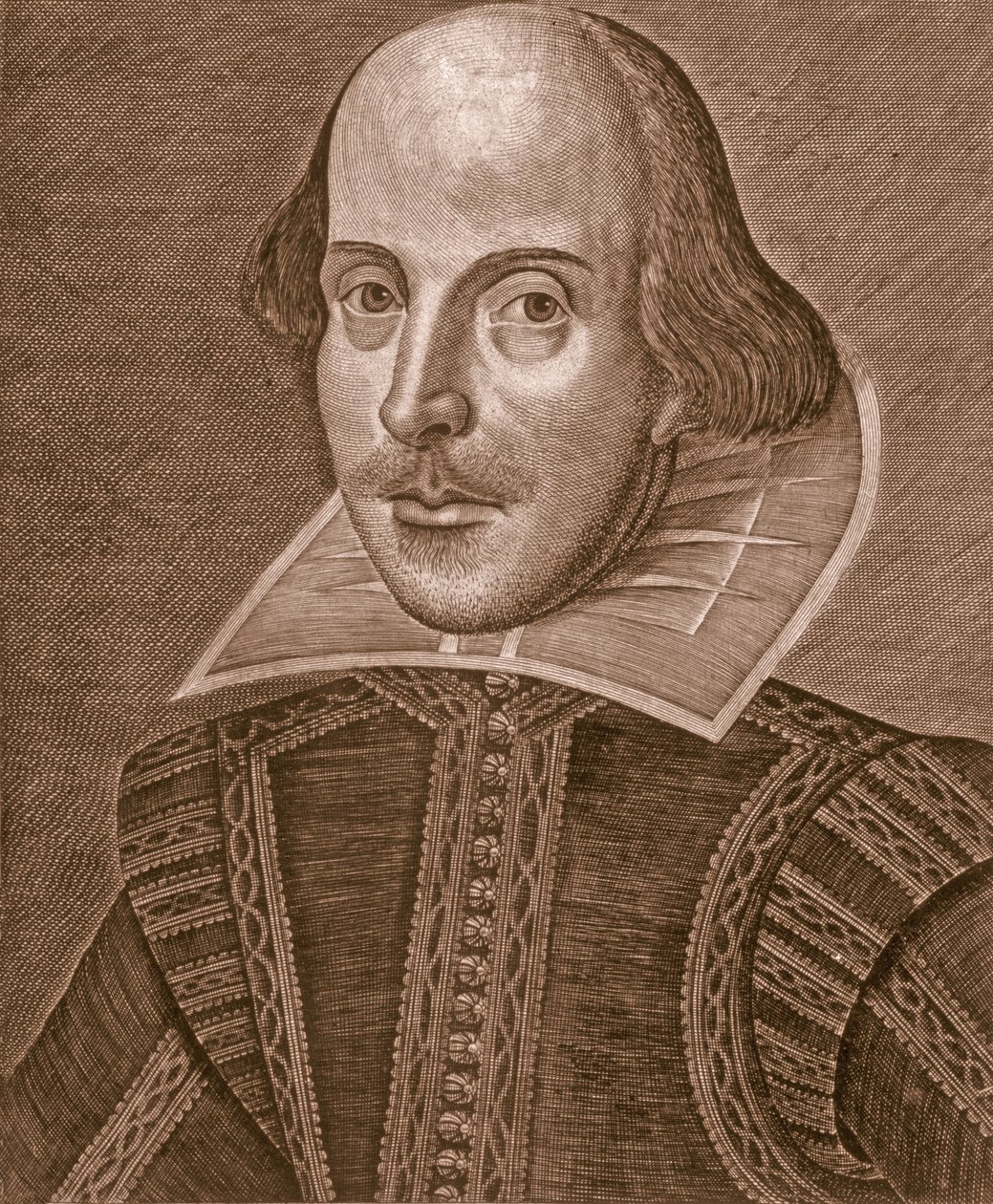 Portrait de William Shakespeare, gravé par Martin Droeshout - School English