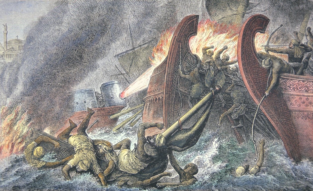 Navires détruits par le feu grégeois - School English