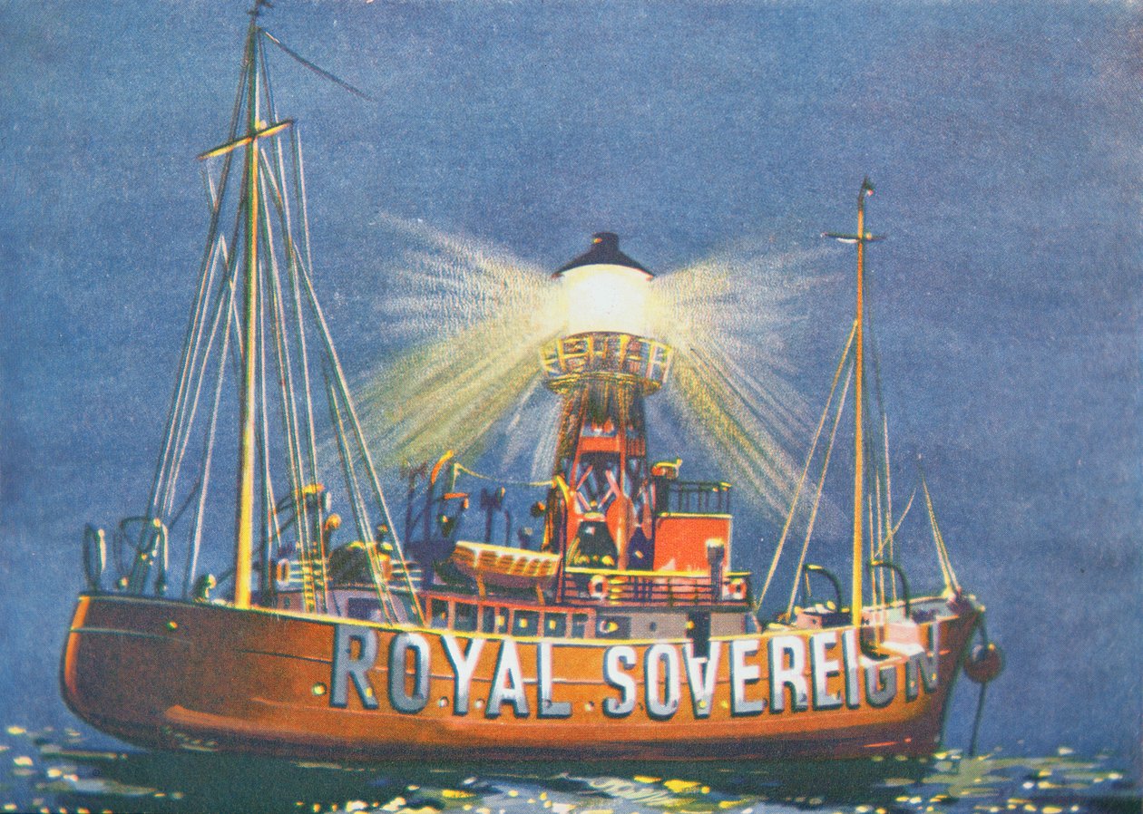 Le bateau-phare Royal Sovereign, stationné au large de Beachy Head, Royaume-Uni - School English
