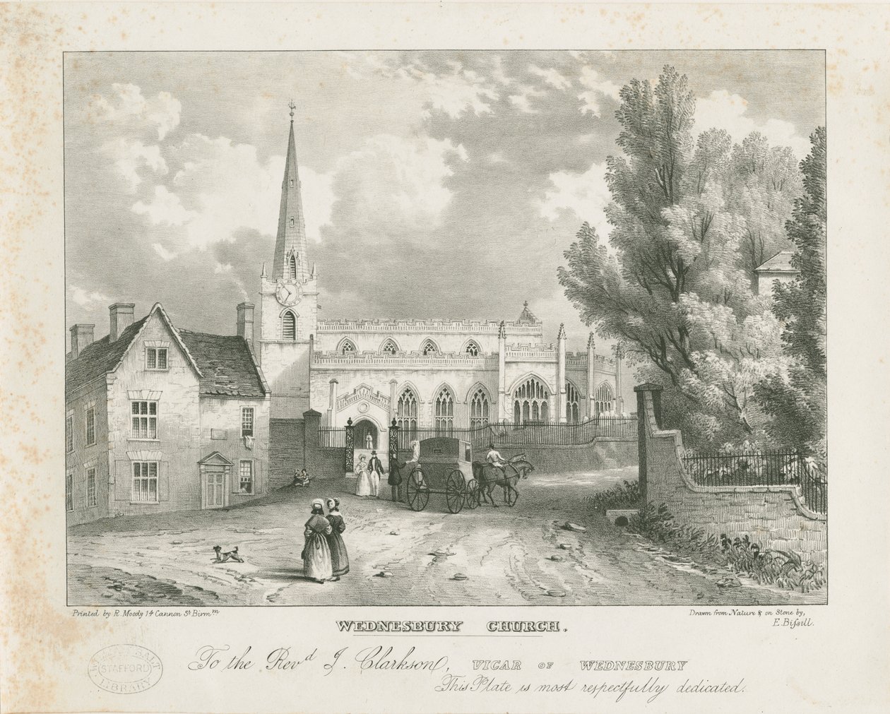 Église de Wednesbury : lithographie, nd - School English