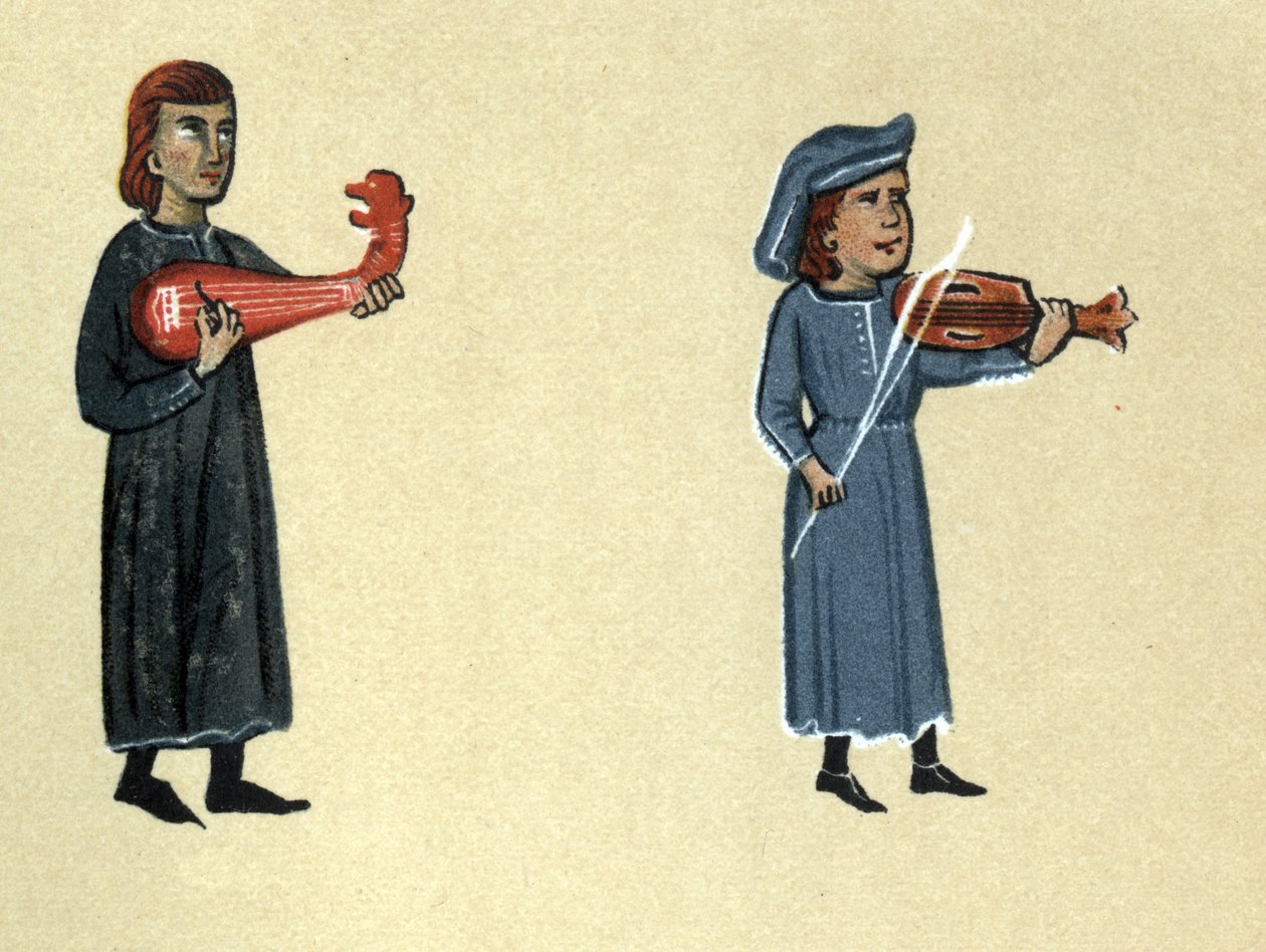 Un troubadour du Moyen Âge, illustration de 