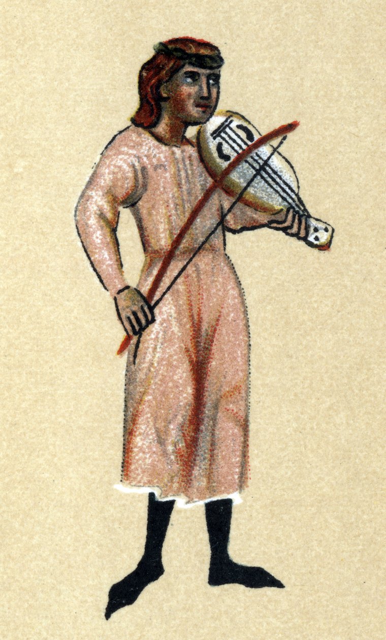 Un troubadour du Moyen Âge, illustration de 