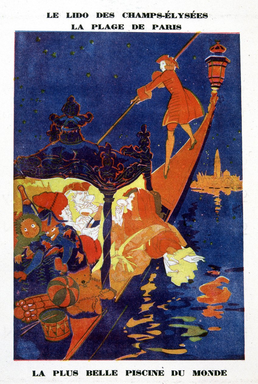 Affiche publicitaire pour le cabaret du Lido aux Champs Elysées, Paris - School French