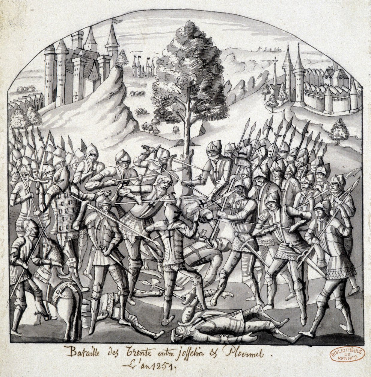 Bataille de Trente entre Josselin et Ploërmel, en l