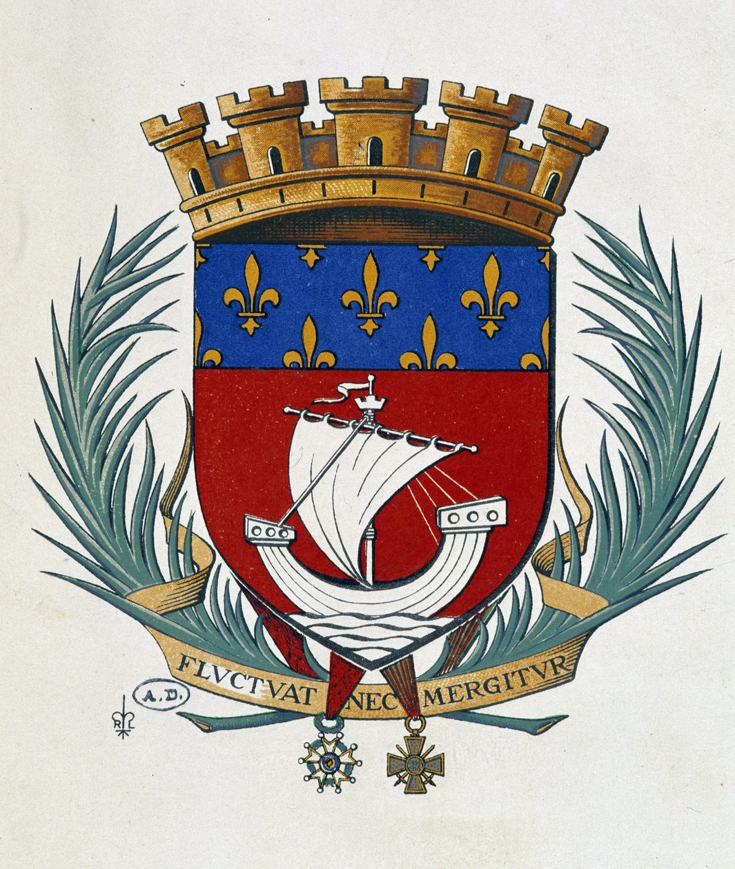 Blason de Paris "Fluctuat Nec Mergitur" - School French