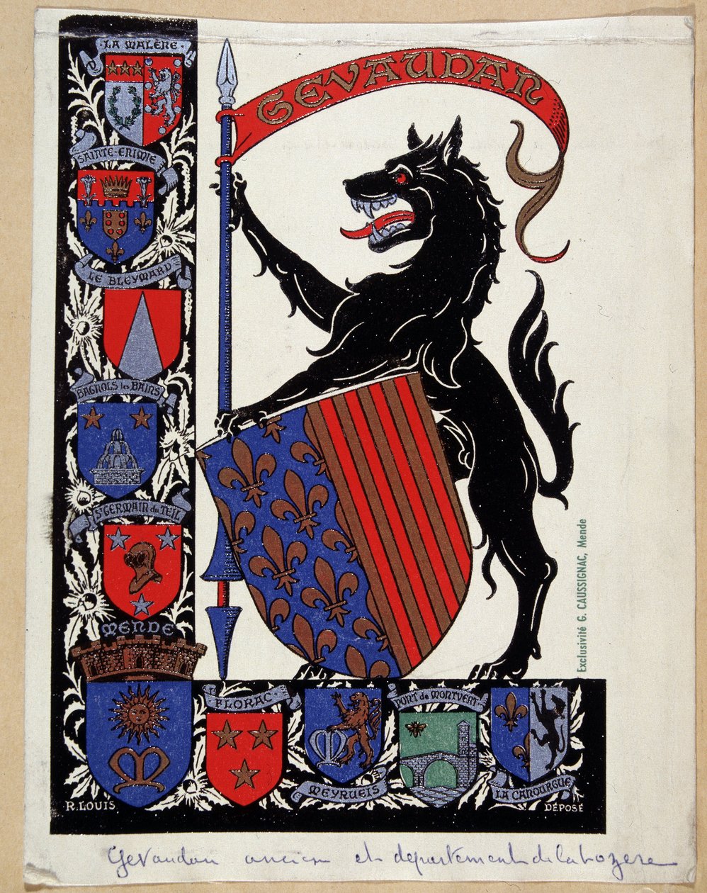 Blason du Gévaudan. (Bête) - School French