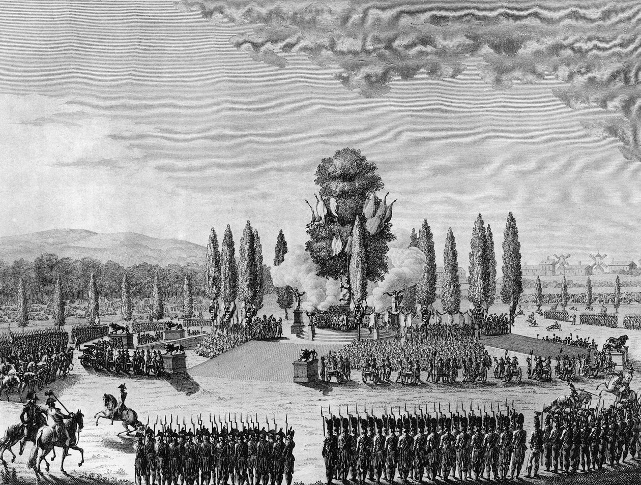 Révolution française : Fête républicaine des victoires au Champ de Mars à Paris le 10 prairial An IV (29 mai) - School French