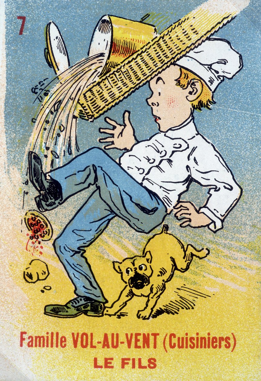 Jeu des sept familles: Le fils de la famille Vol-au-Vent (Cuisiniers). Musée de la Carte à Jouer, Issy-les-Moulineaux - School French