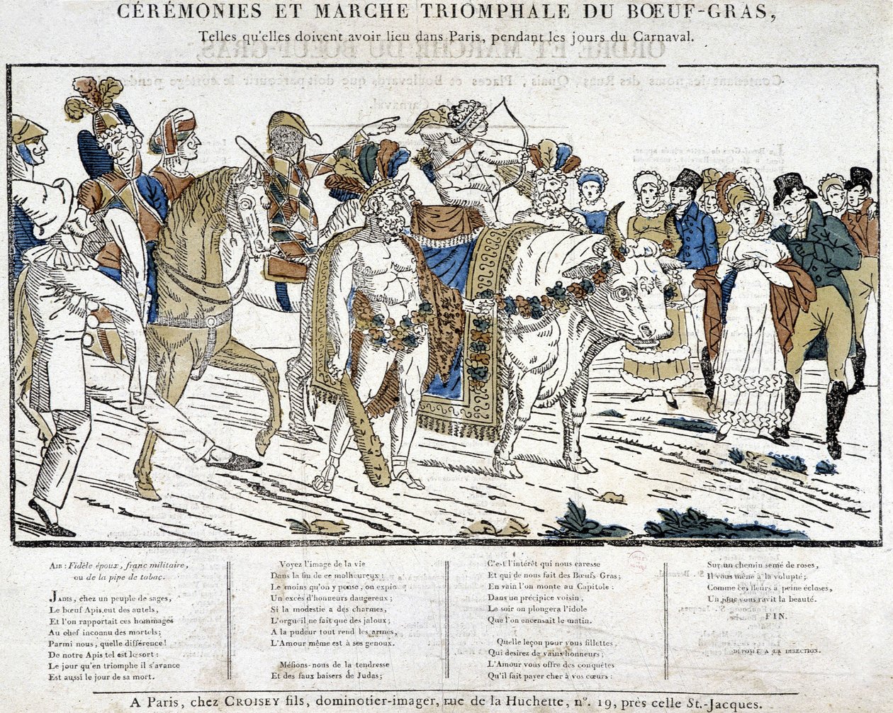 Cérémonie du bœuf gras pendant le carnaval à Paris - School French
