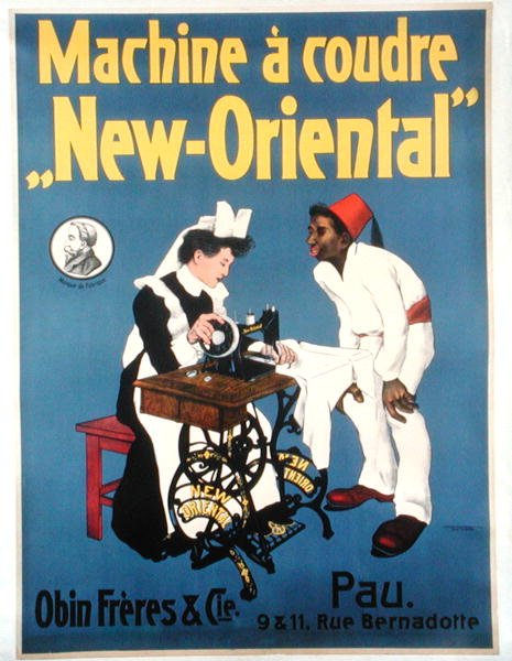 Affiche publicitaire pour la machine à coudre 