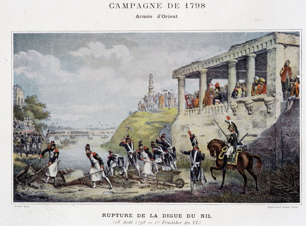 Rupture du barrage du Nil - dans « Victoires et Conquêtes des Armées Françaises », Paris, n.d. - School French