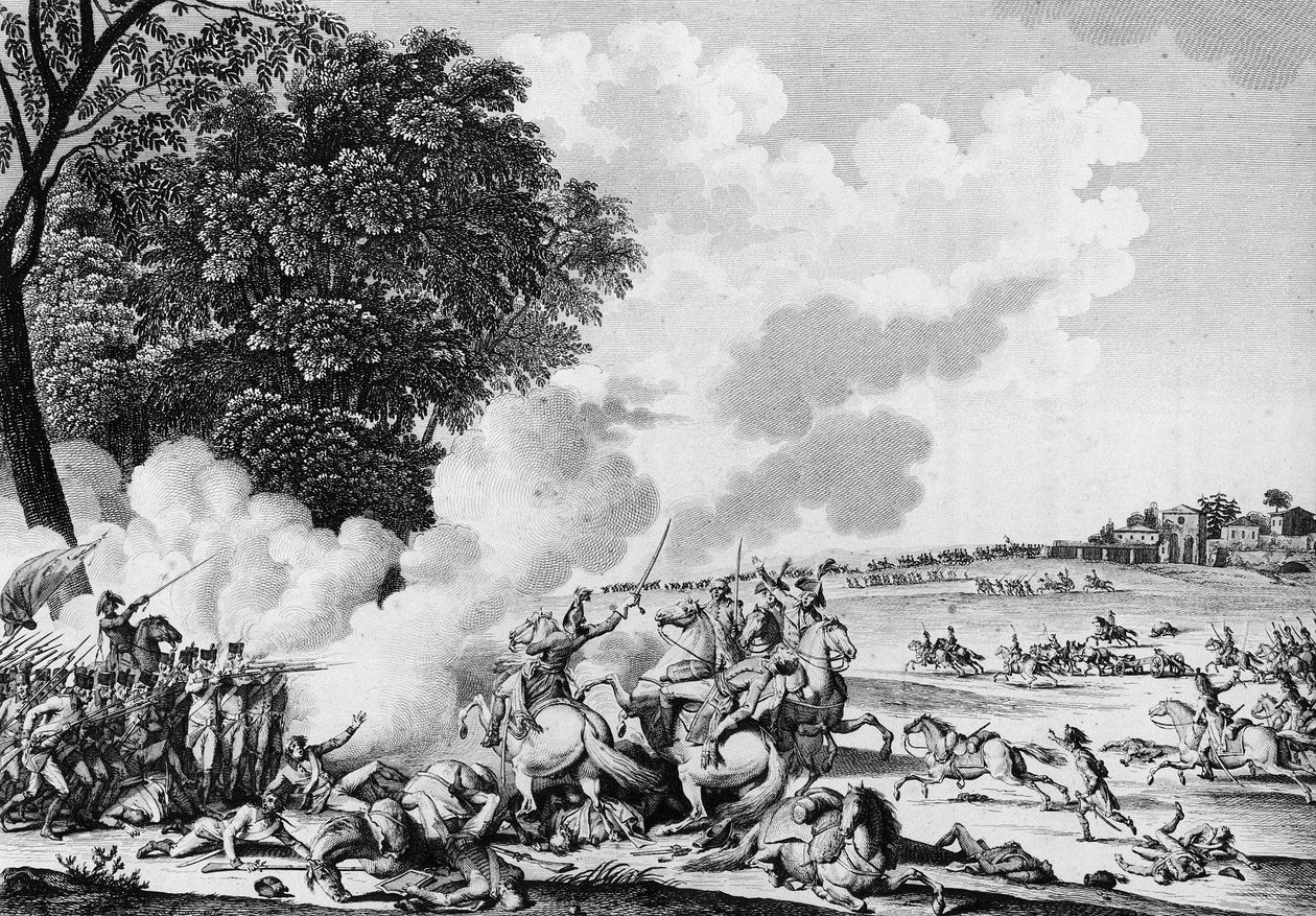 Guerre de la Révolution française : Mort du général français Barthélemy Catherine Joubert (1769-1799), tué à la bataille de Novi le 28 Thermidor An VII (15 août) - School French