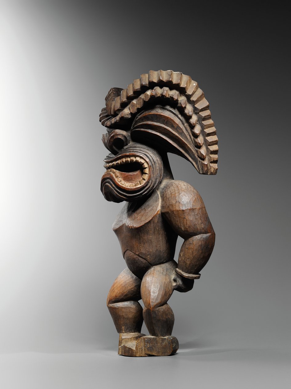 Figure hawaïenne, style kona, représentant le dieu de la guerre, ku ka ’ili moku, vers 1780-1820 - School Hawaiian