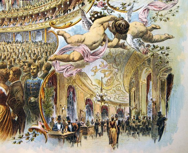 La promenade du Somossy Orfeum à Budapest, fin du XIXe siècle - School Hungarian
