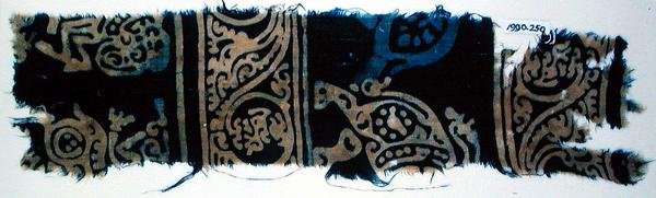 Fragment de textile imprimé en bloc, indien - School Indian