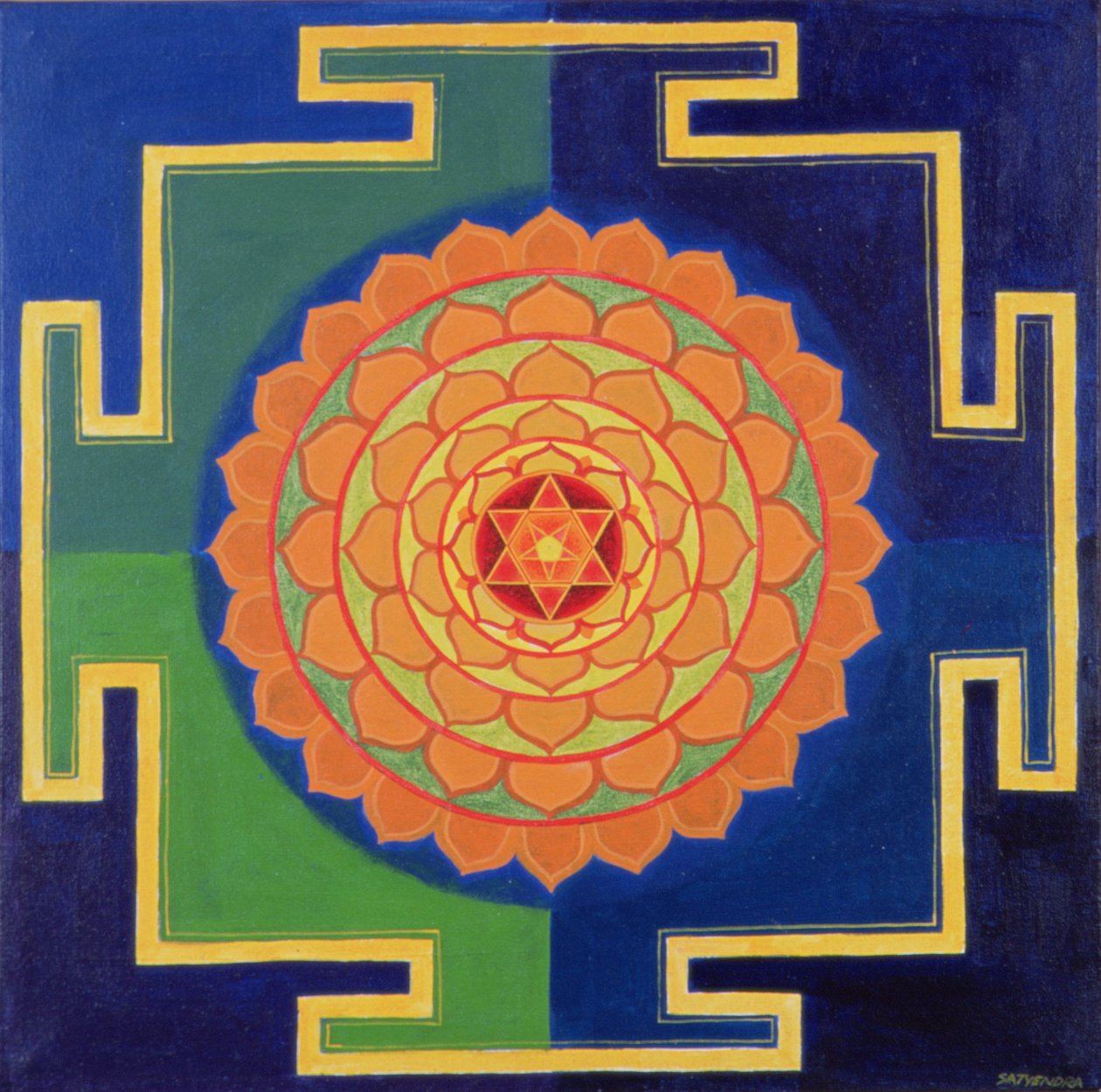 Dessin de Yantra Gayatri - School Indian