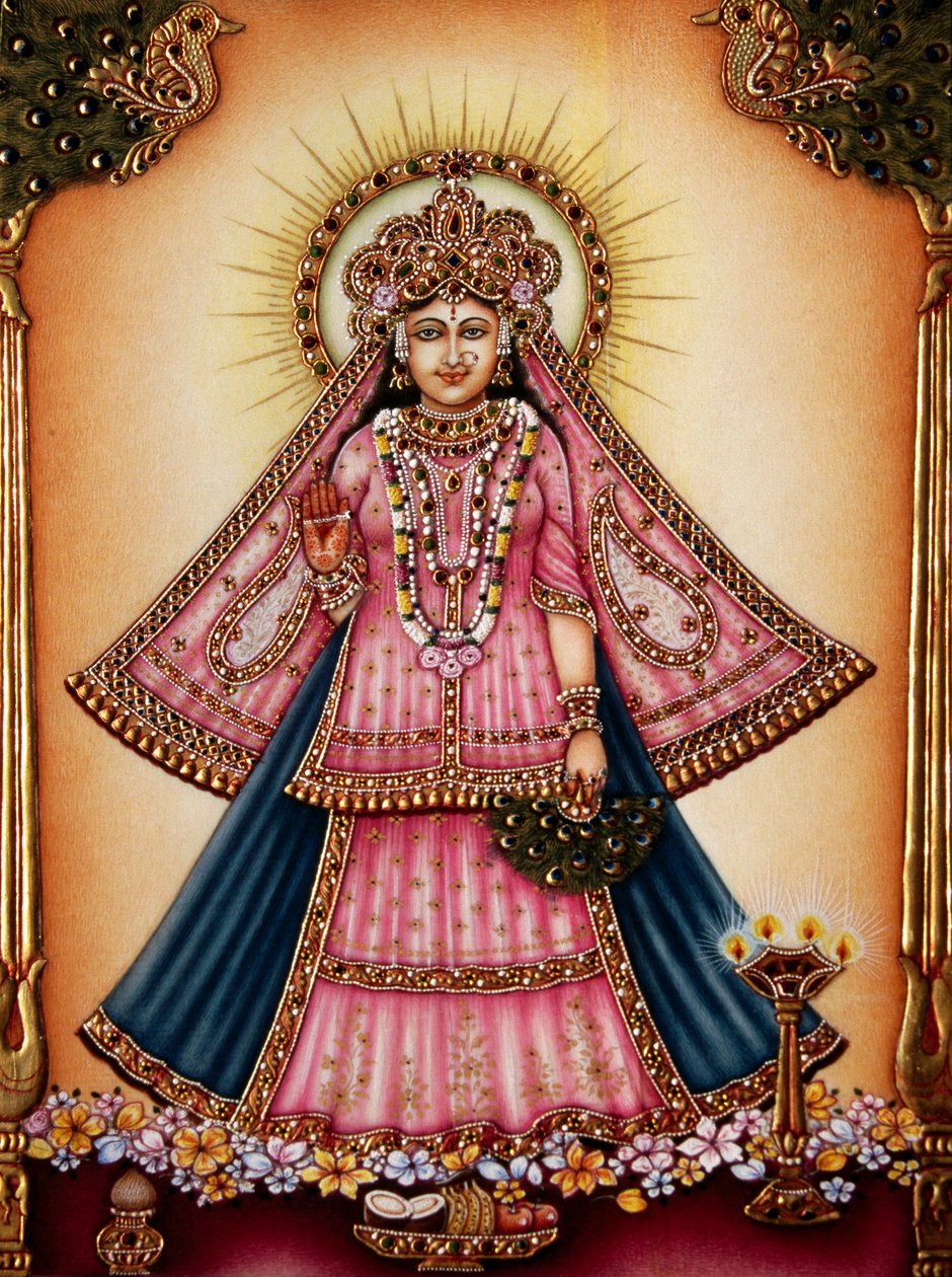 Déesse Radha, peinture miniature sur ivoire - School Indian