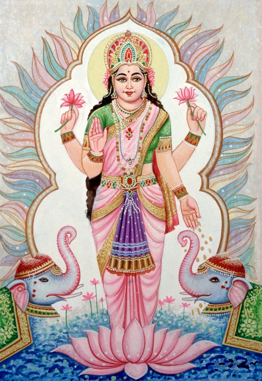 Miniature de la déesse Laxmi, Inde - School Indian