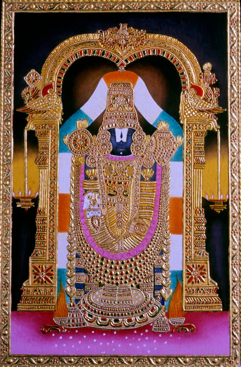 Peinture miniature de Lord Tirupati Balaji, Inde - School Indian