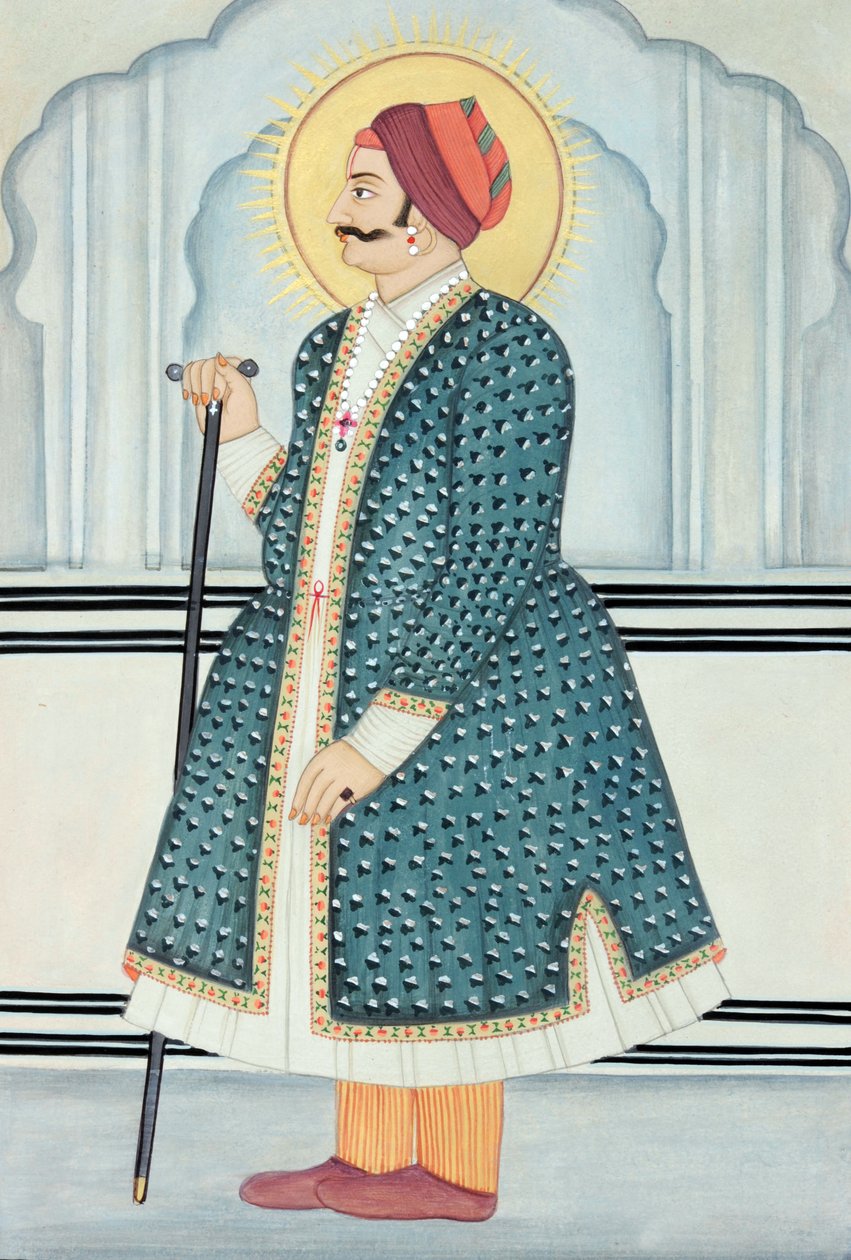 Peinture miniature de Maharaja Sawai Jai Singh II, Jaipur - School Indian