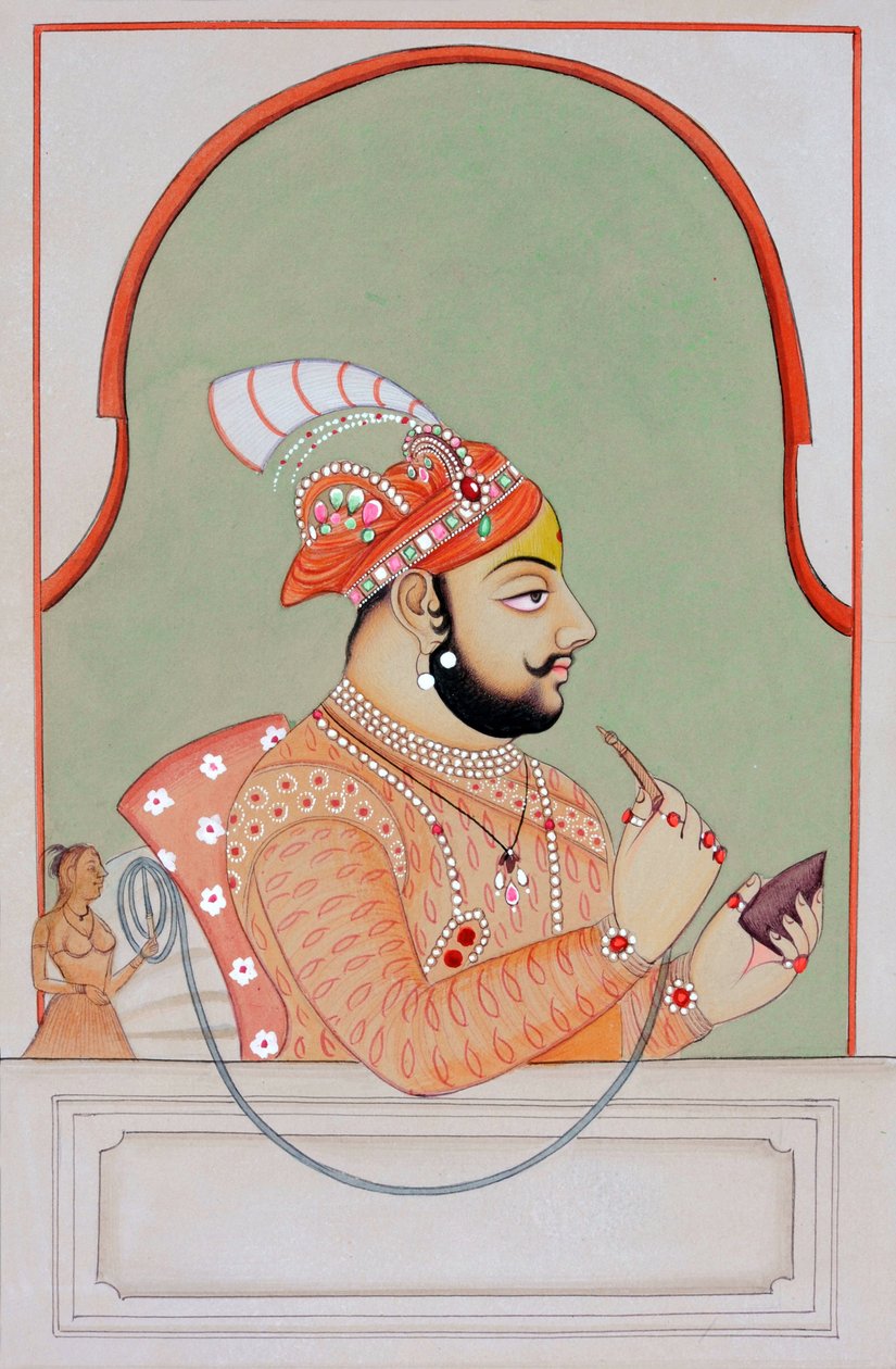 Peinture miniature de Maharana Jagat Singh Udaipur - School Indian