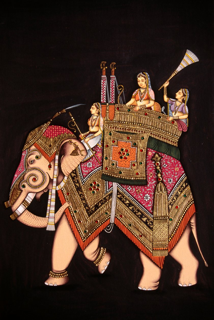 Peinture miniature de Mumtaz Mahal sur papier - School Indian