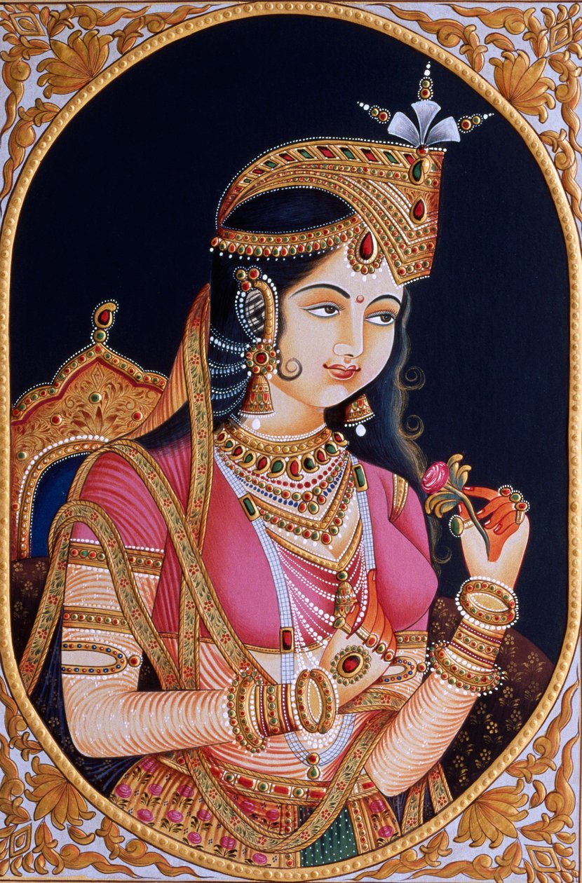 Peinture miniature sur papier de la princesse Mumtaz Mahal épouse de l
