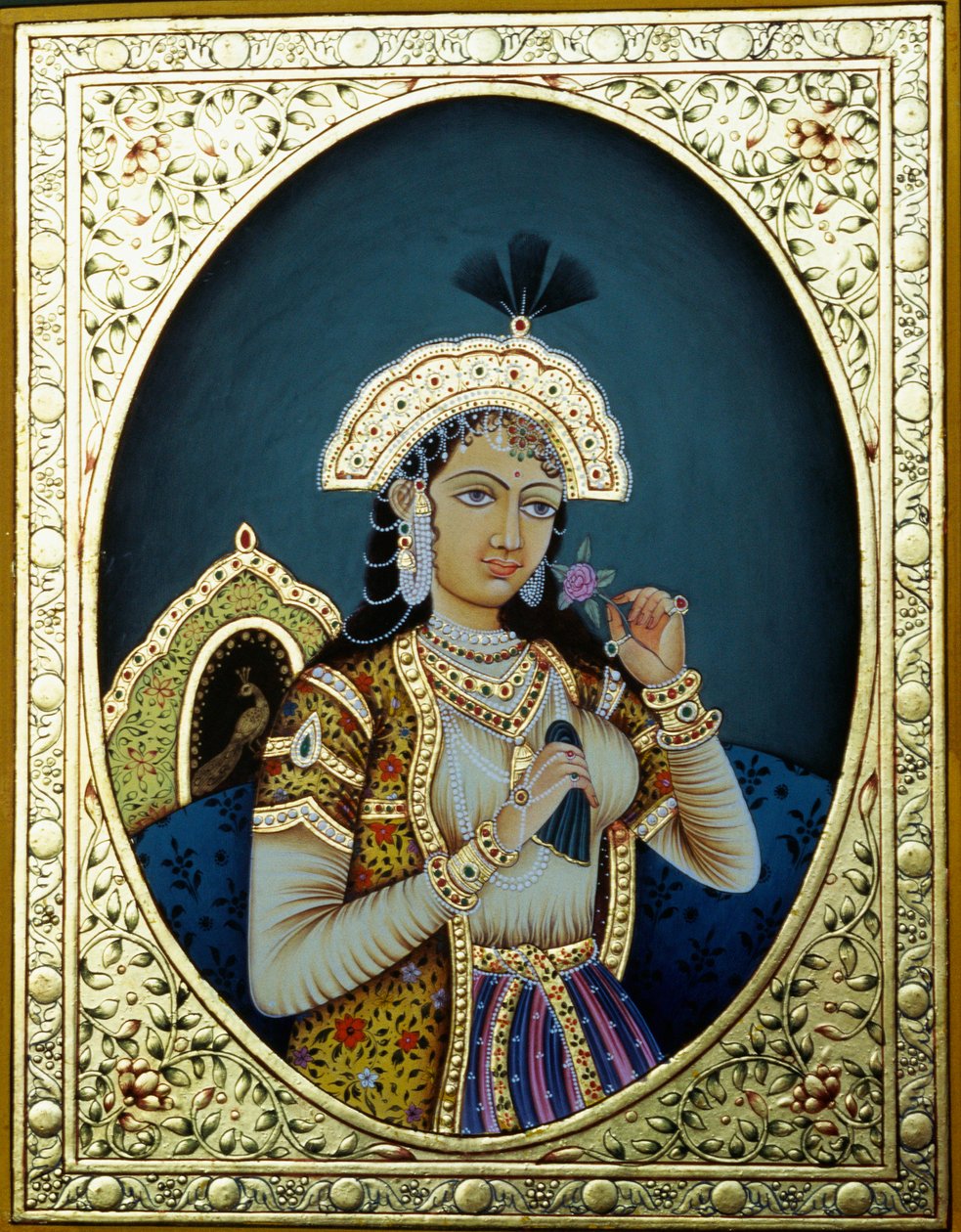 Princesse moghole Mumtaz Mahal, miniature sur papier - School Indian