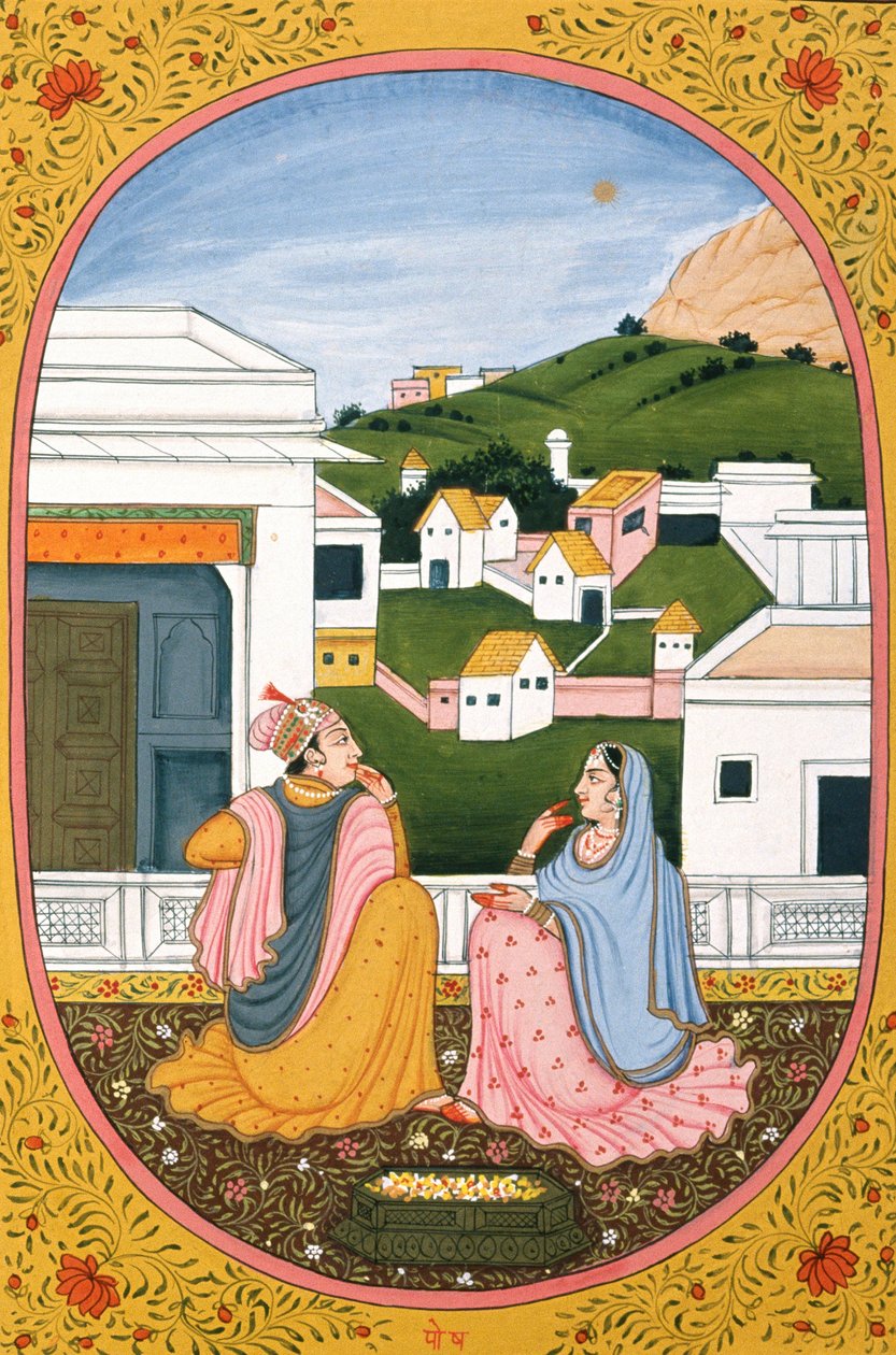 Image du calendrier annuel et peinture pour un mois hindou Paush, Inde - School Indian