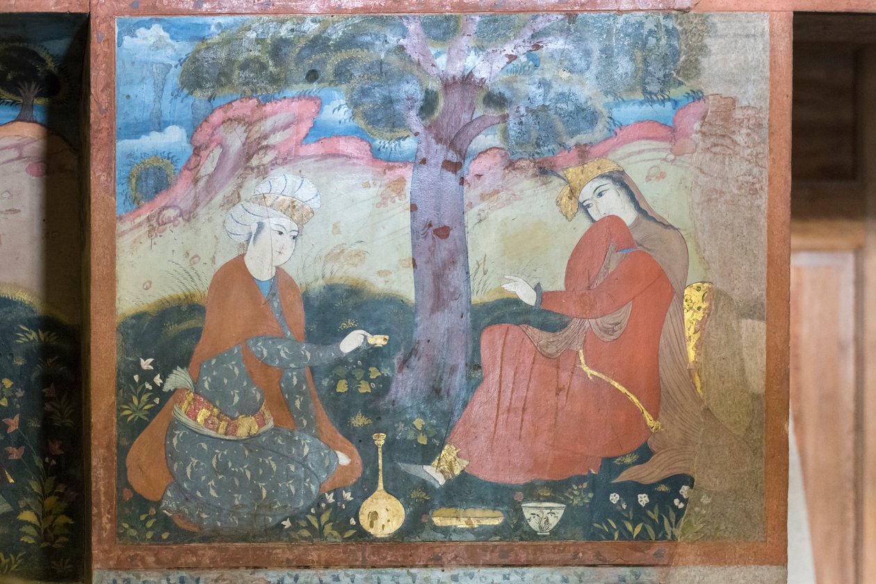 Fresque au palais Chehel Sotoun, Esfahan, Iran - School Iranian